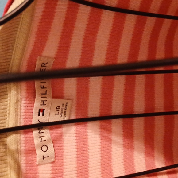 Tommy Hilfiger Pink and Red V-Neck Sweater - Picture 4 of 4